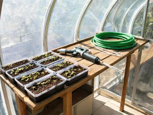Greenhouse watering bench