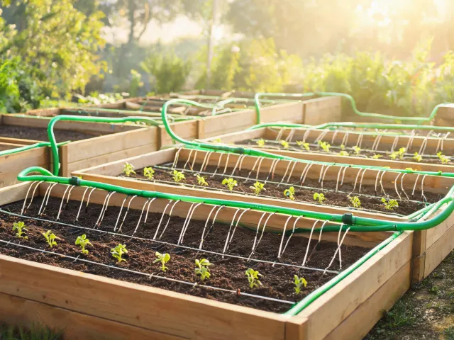 Raised bed hose route